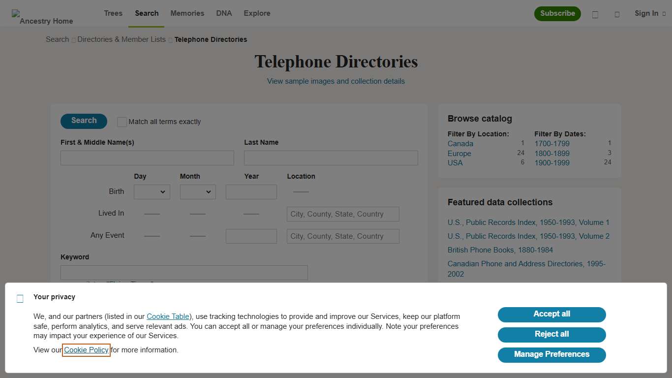 Telephone Directories - Ancestry